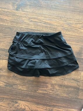Athleta Black Layered Athletic Skort with Small Logo